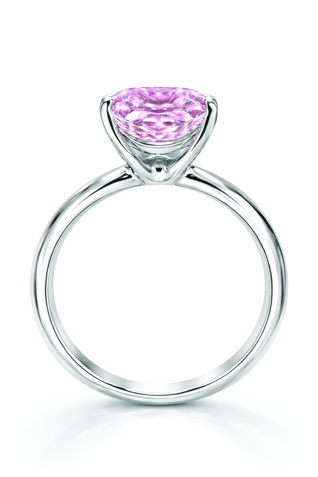 Pink diamond solitaire ring